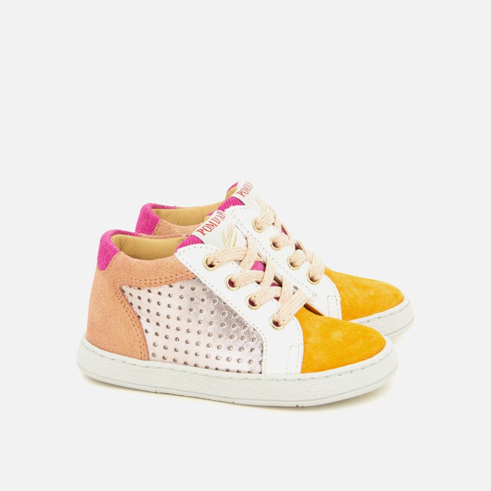 pom dapi MOUSSE LACE PERFO CUIR LISSE MULTI