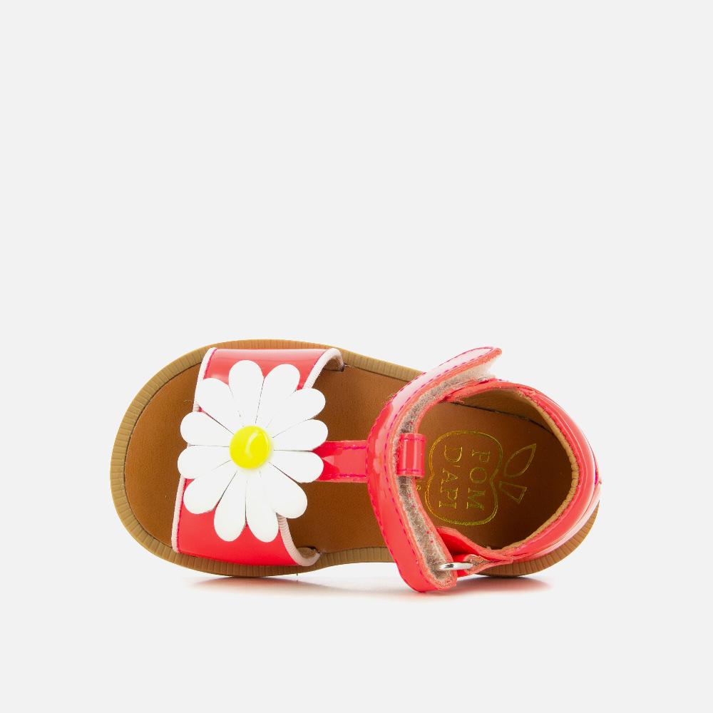 Pom Dapi POPPY BIG FLO CUIR LISSE ROSE - MULTI