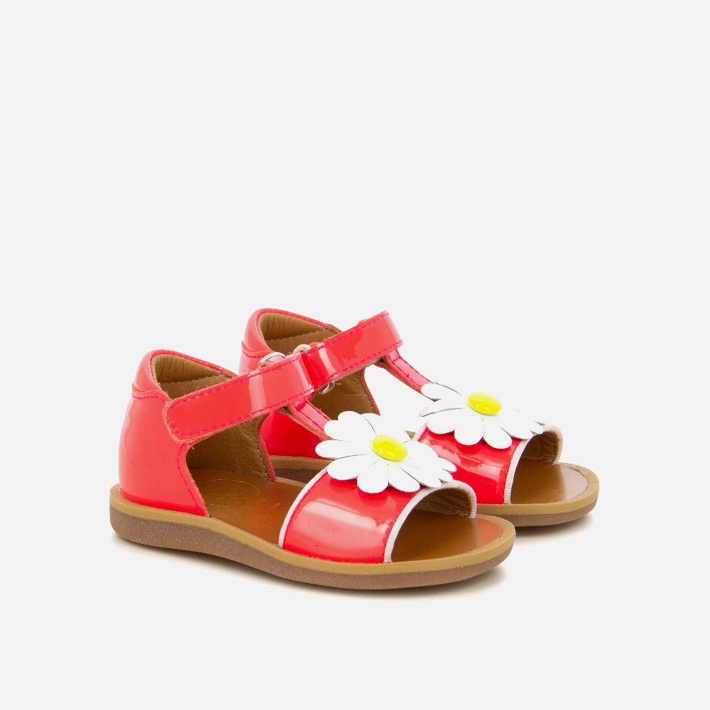 pom dapi POPPY BIG FLO CUIR LISSE ROSE - MULTI