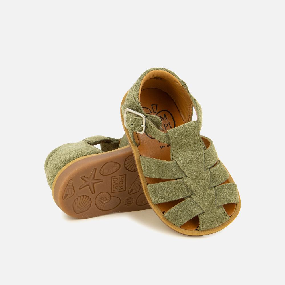 Pom Dapi POPPY DADDY CUIR VELOURS VERT