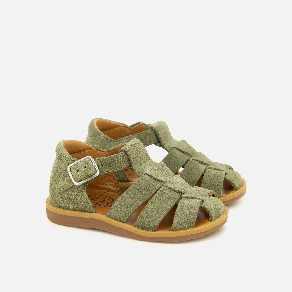 pom dapi POPPY DADDY CUIR VELOURS VERT