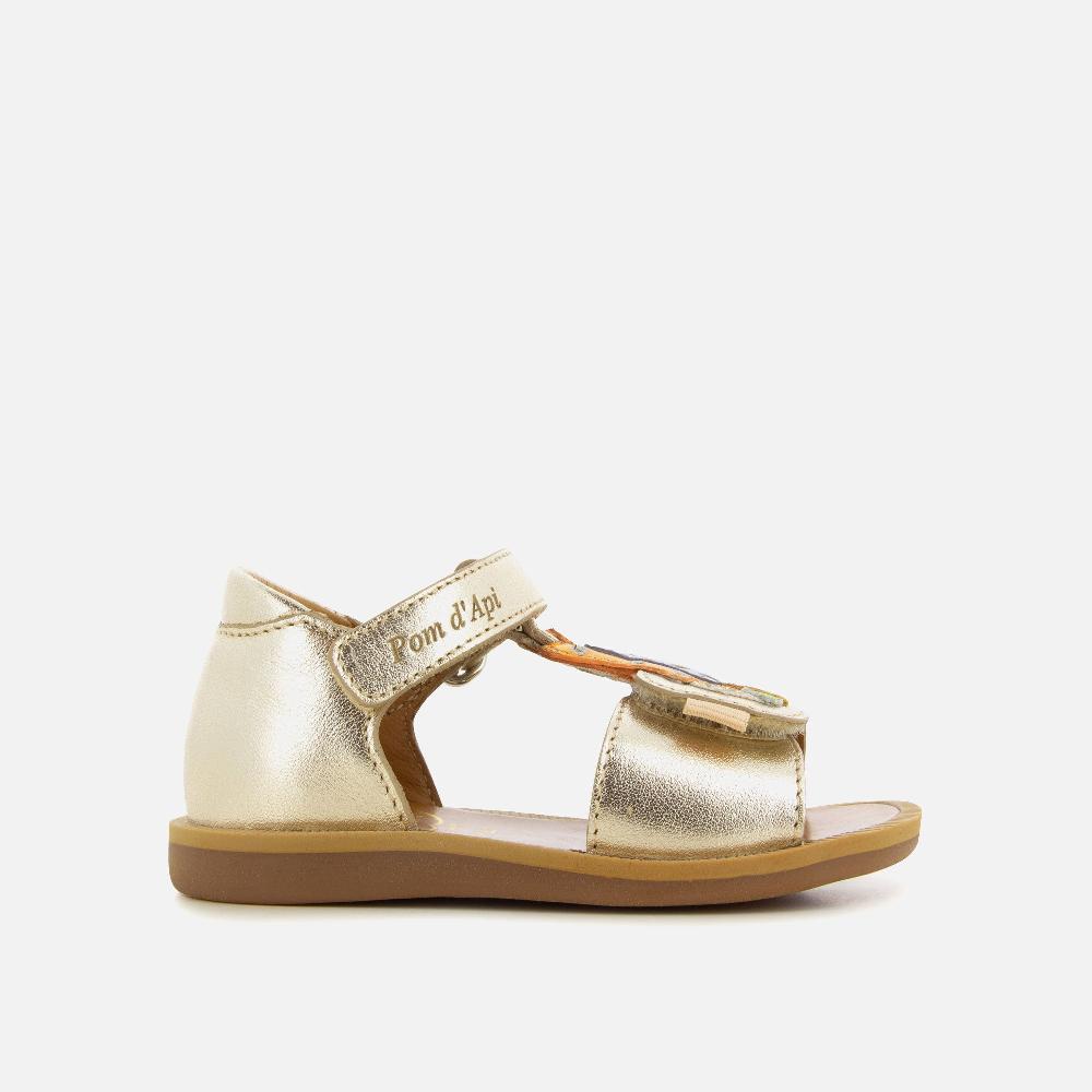 Pom Dapi POPPY PAPILLON CUIR METALLISE DORE - MULTI