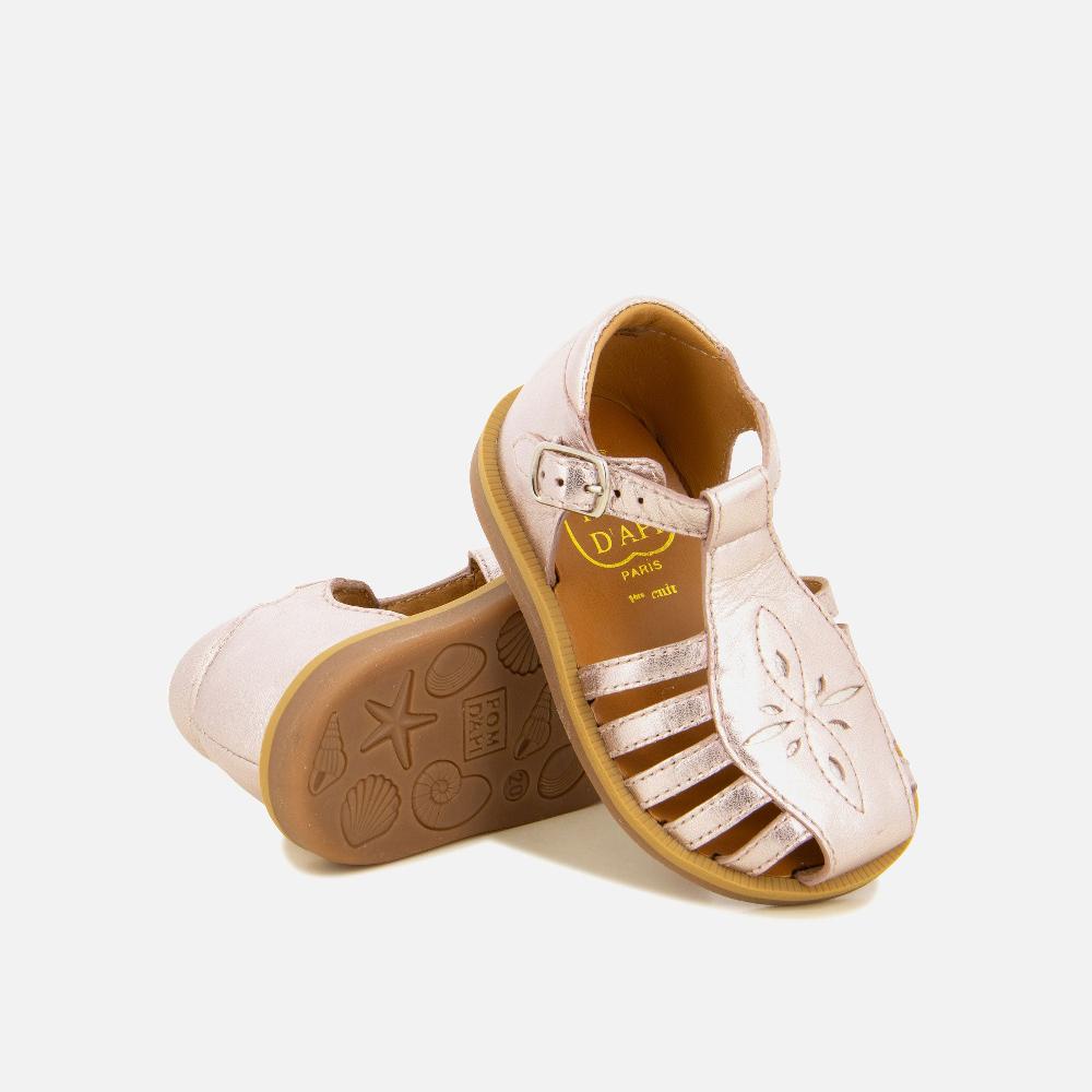 Pom Dapi POPPY PERFO CUIR METALLISE ROSE