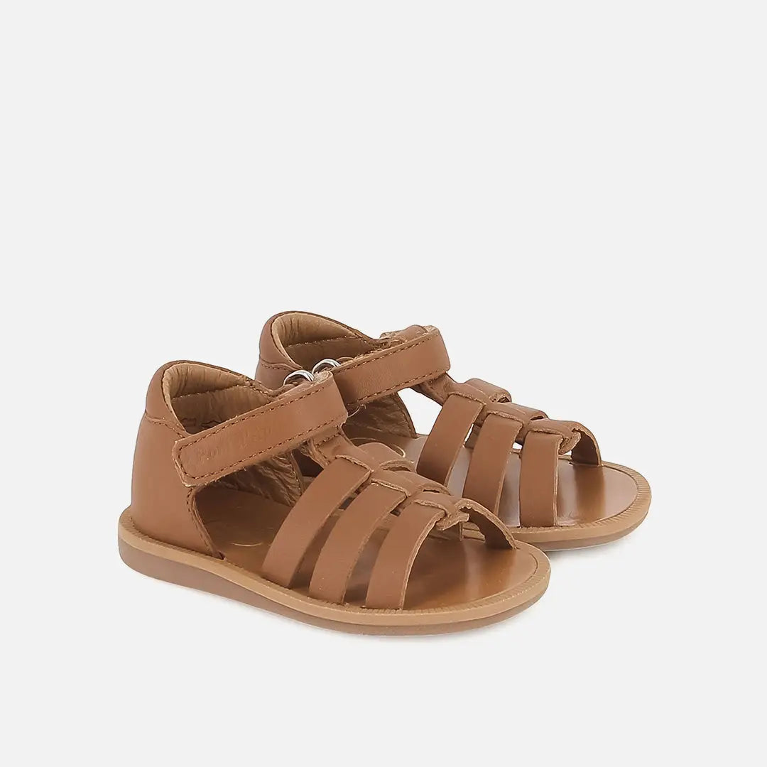 pom dapi POPPY STRAP CUIR LISSE MARRON