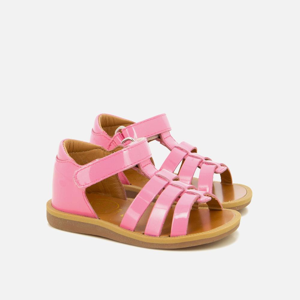 pom dapi POPPY STRAP CUIR LISSE ROSE