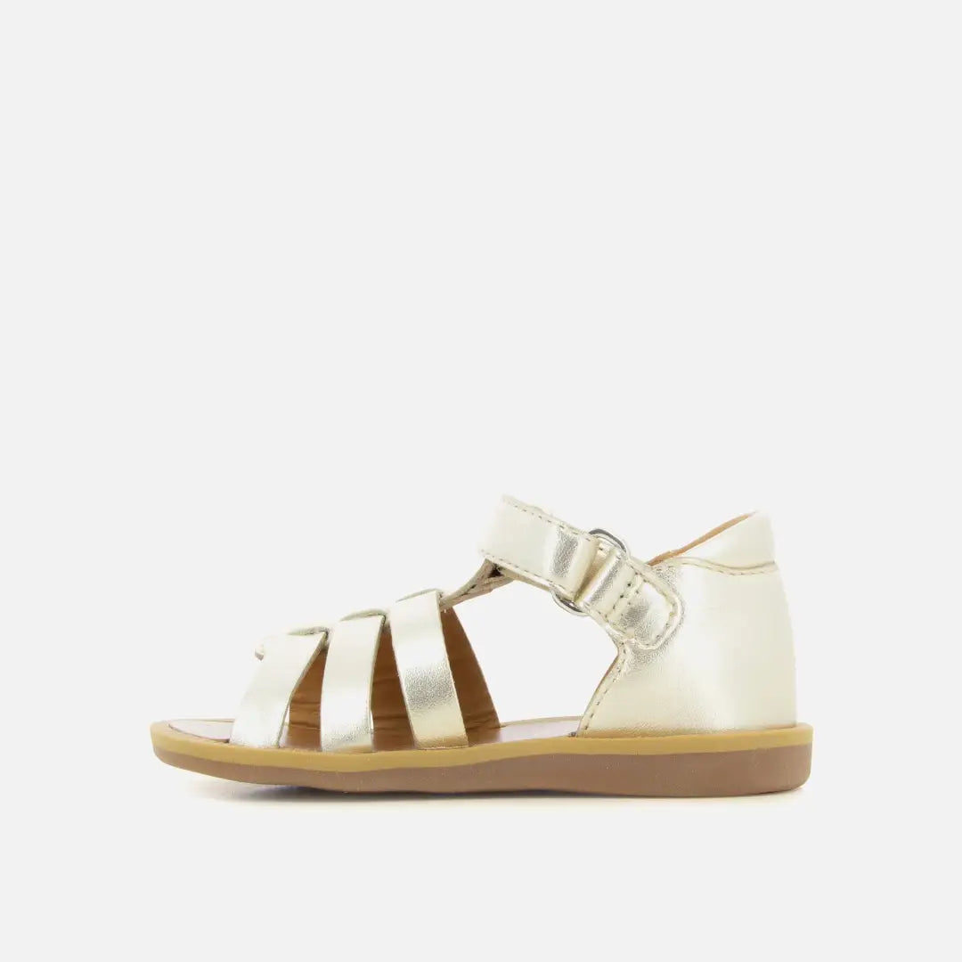 Pom Dapi POPPY STRAP CUIR METALLISE DORÉ