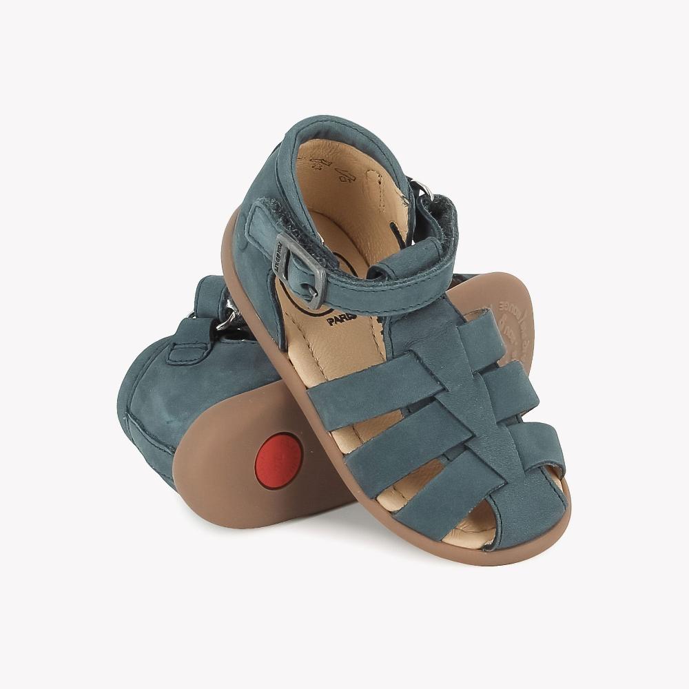 Pom Dapi STAND-UP PAPY CUIR NUBUCK BLEU