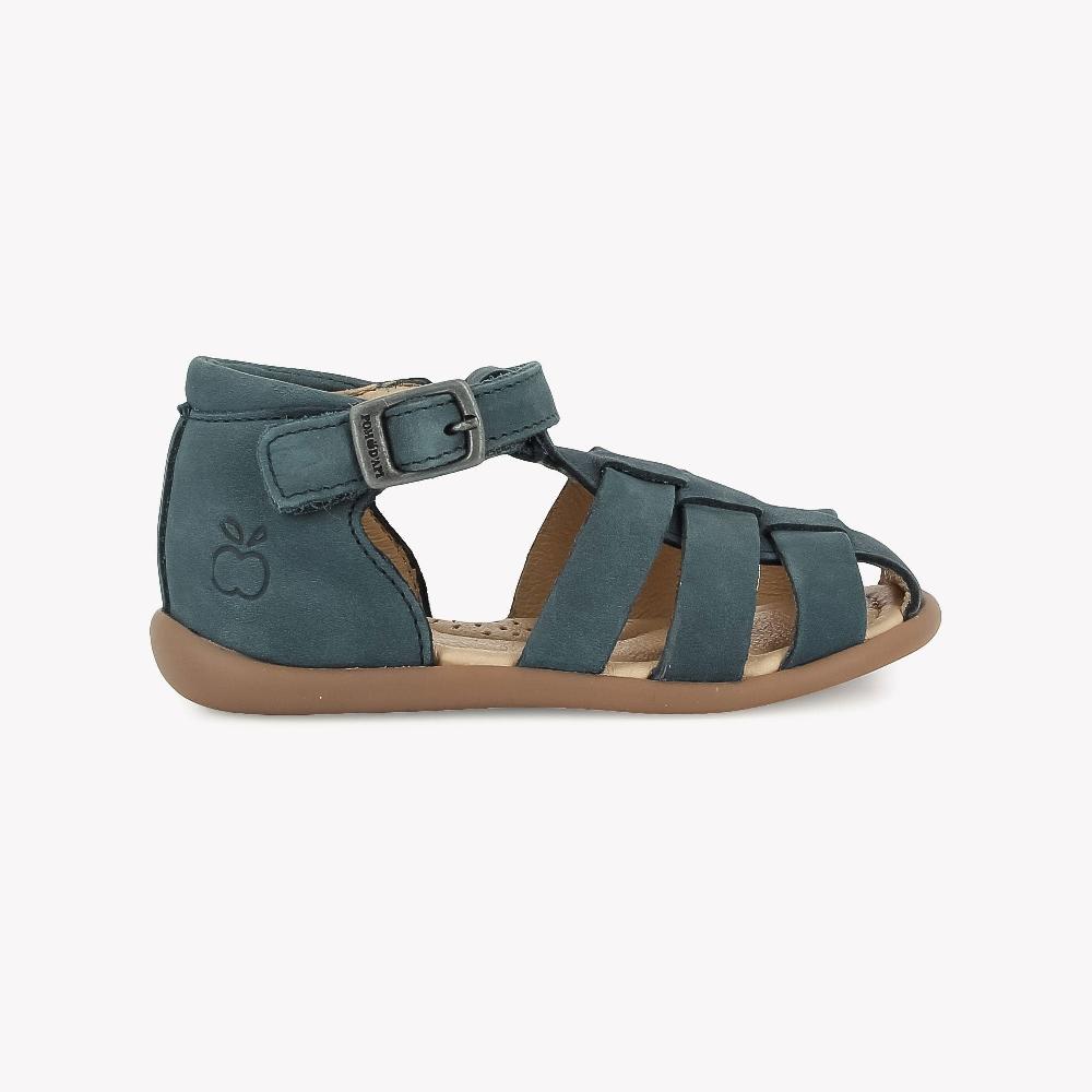 Pom Dapi STAND-UP PAPY CUIR NUBUCK BLEU