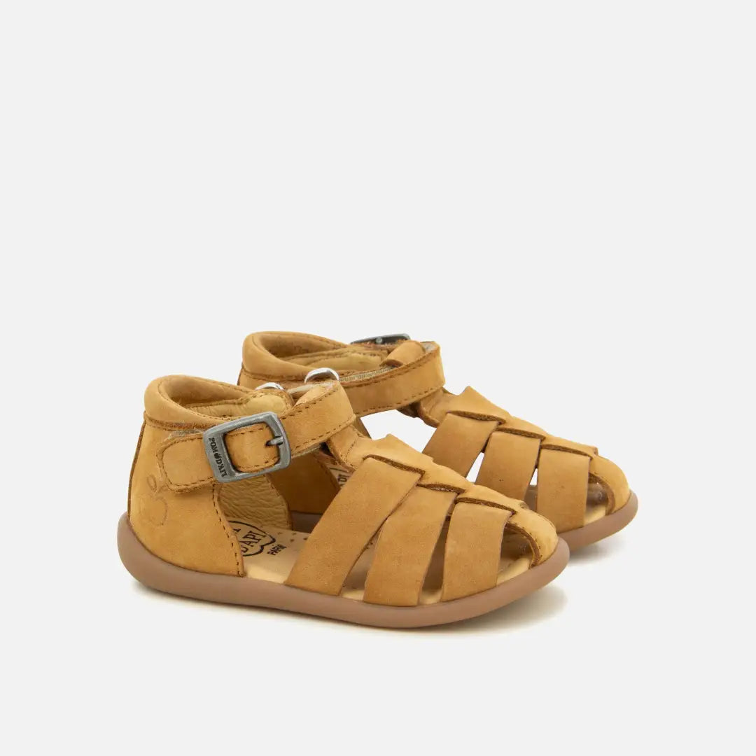 pom dapi STAND-UP PAPY CUIR NUBUCK MARRON