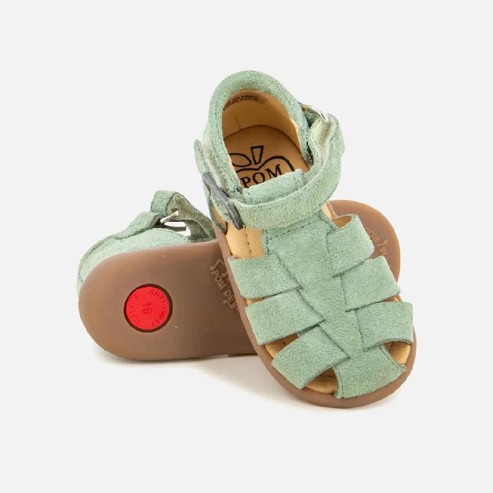 Pom Dapi STAND-UP PAPY CUIR VELOURS VERT