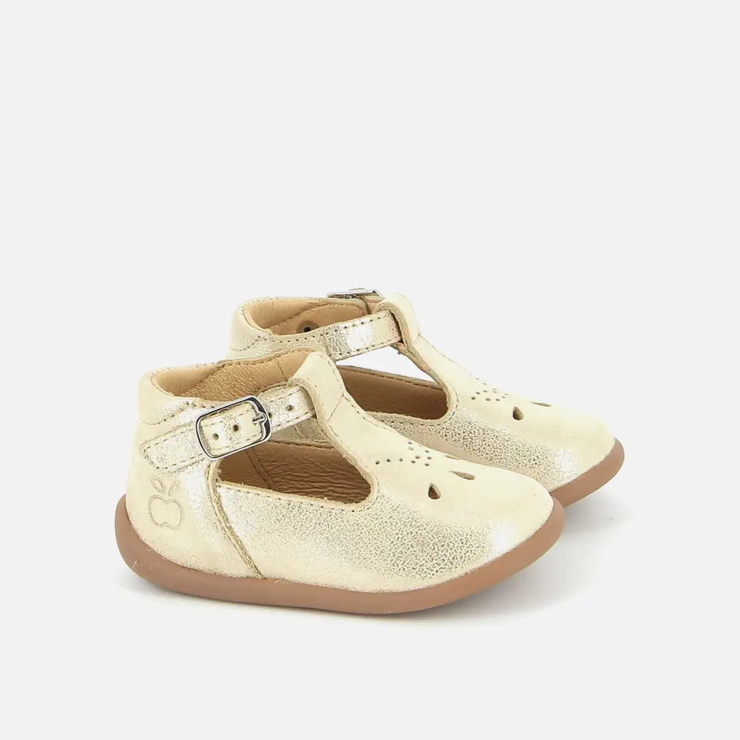 pom dapi STAND-UP SALOME CUIR METALLISE DORÉ