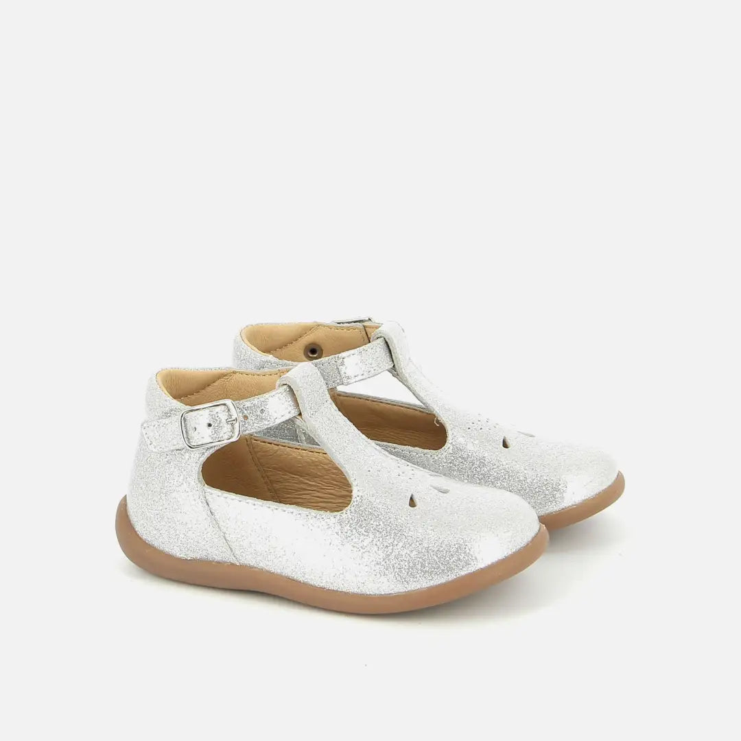 pom dapi STAND-UP SALOME CUIR METALLISE GRIS