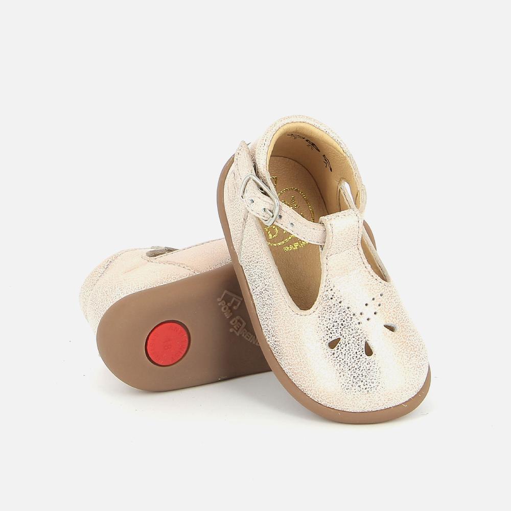 Pom Dapi STAND-UP SALOME CUIR METALLISE ROSE