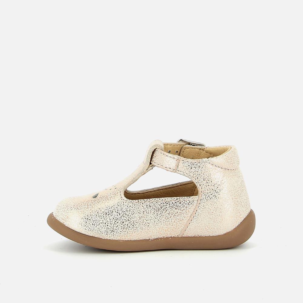 Pom Dapi STAND-UP SALOME CUIR METALLISE ROSE
