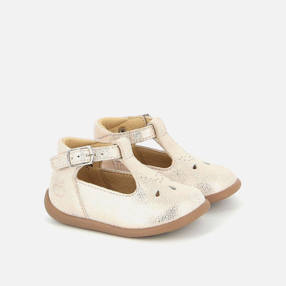 pom dapi STAND-UP SALOME CUIR METALLISE ROSE