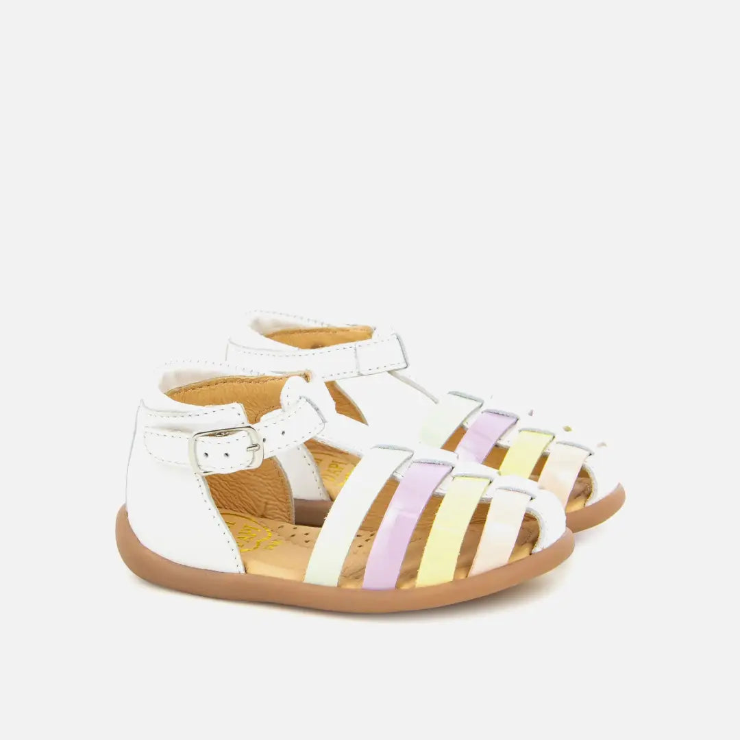 pom dapi STAND-UP STRAP CUIR LISSE BLANC