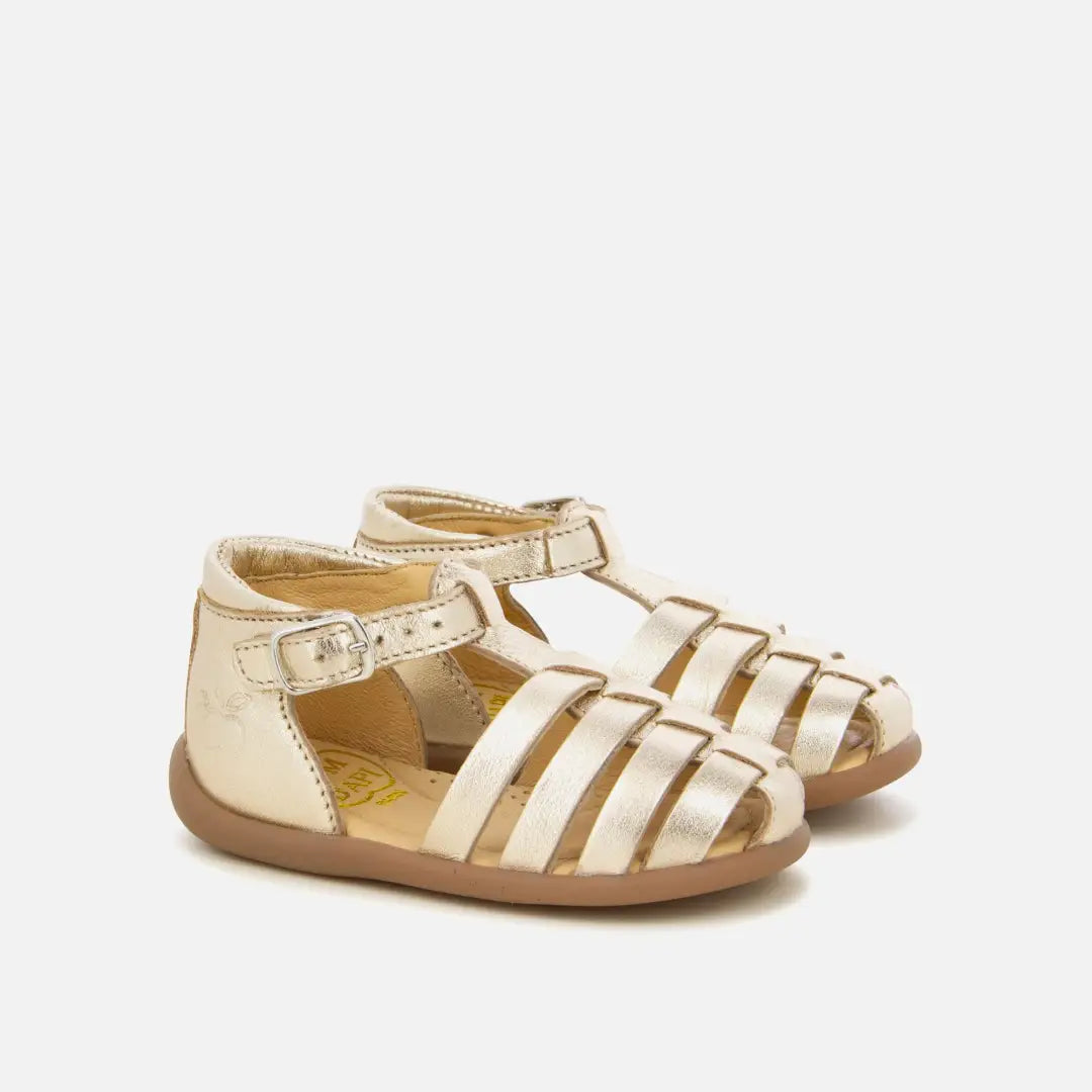 pom dapi STAND-UP STRAP CUIR METALLISE DORÉ