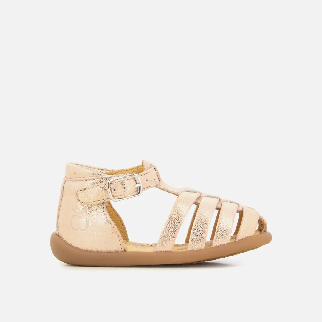 Pom Dapi STAND-UP STRAP CUIR METALLISE ROSE