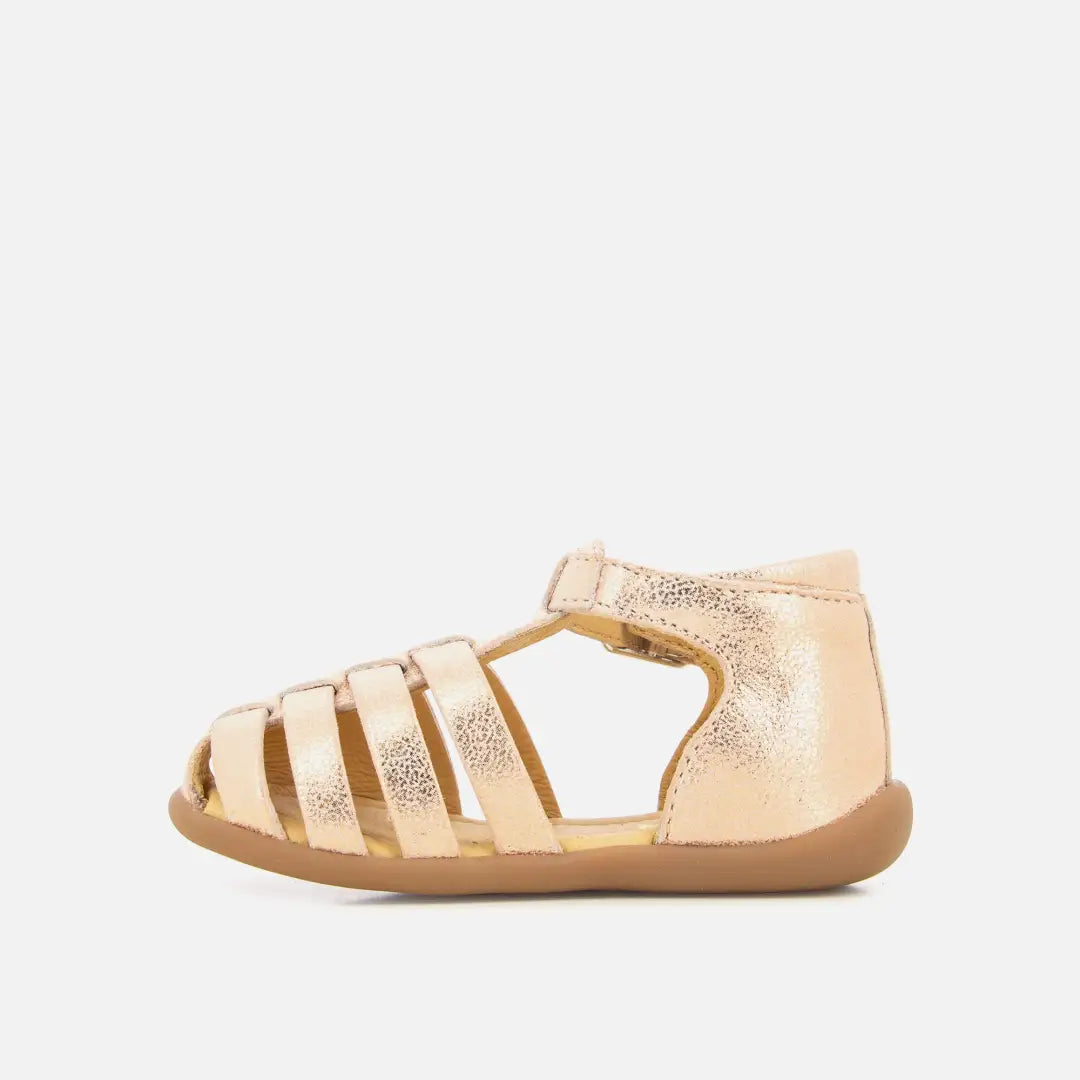 Pom Dapi STAND-UP STRAP CUIR METALLISE ROSE