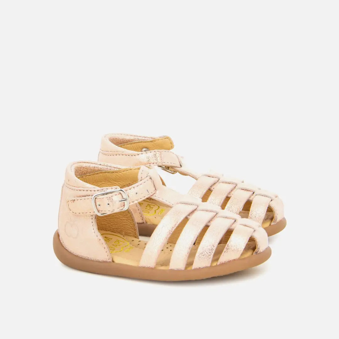 pom dapi STAND-UP STRAP CUIR METALLISE ROSE