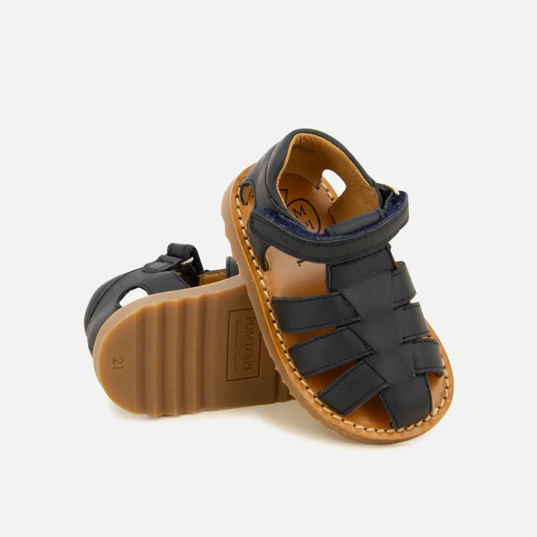 Pom Dapi WAFF PAPY CUIR LISSE BLEU