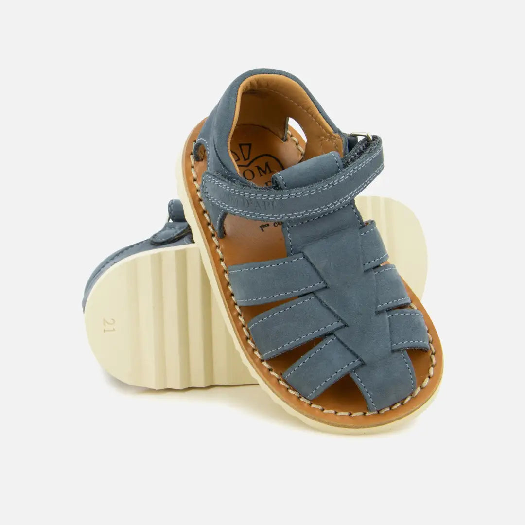 Pom Dapi WAFF PAPY CUIR NUBUCK BLEU