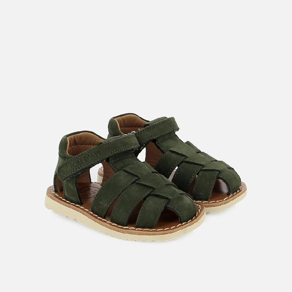 pom dapi WAFF PAPY CUIR NUBUCK VERT