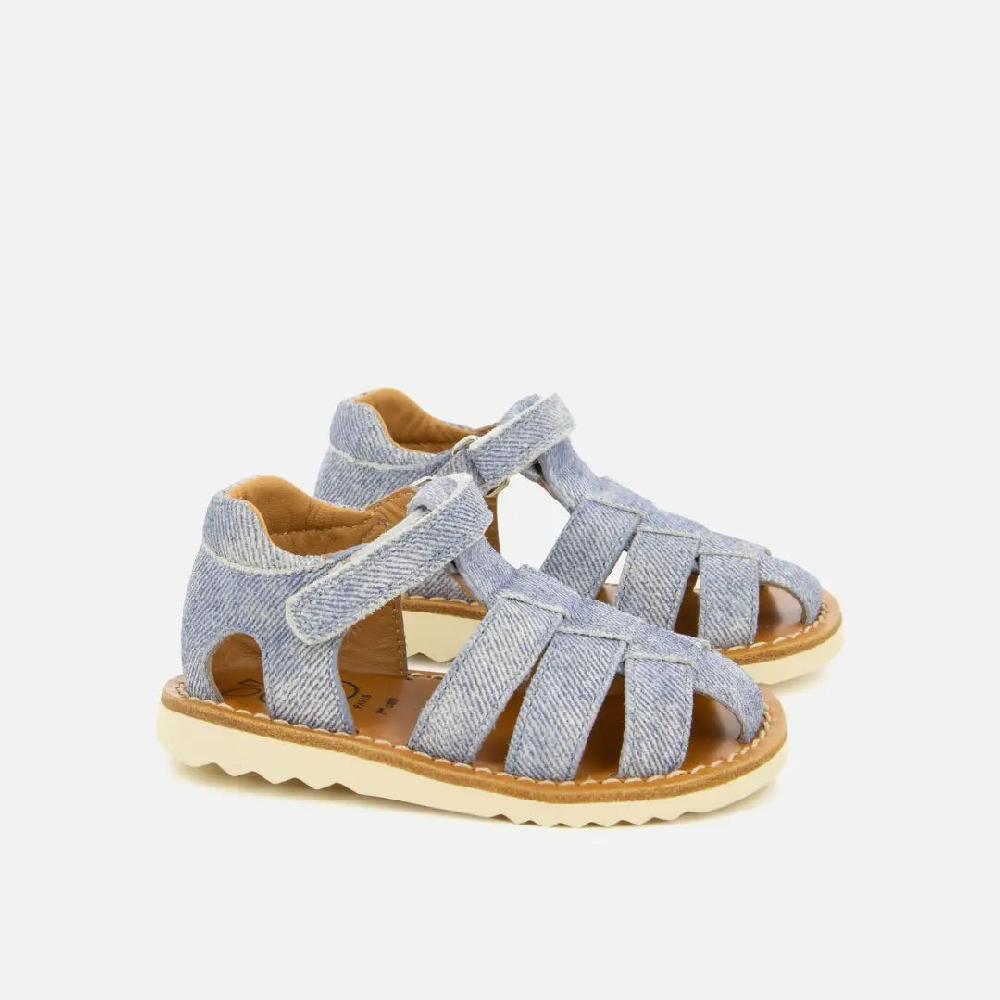 pom dapi WAFF PAPY CUIR VELOURS BLEU