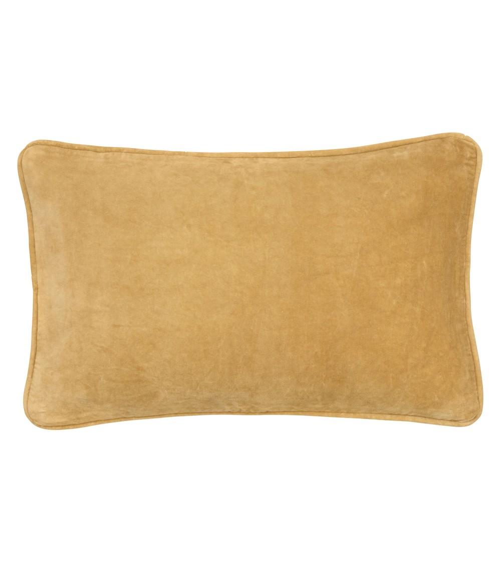 pompon bazar COUSSIN en VELOURS 50x33cm couleur JAUNE/BUCKTHORN