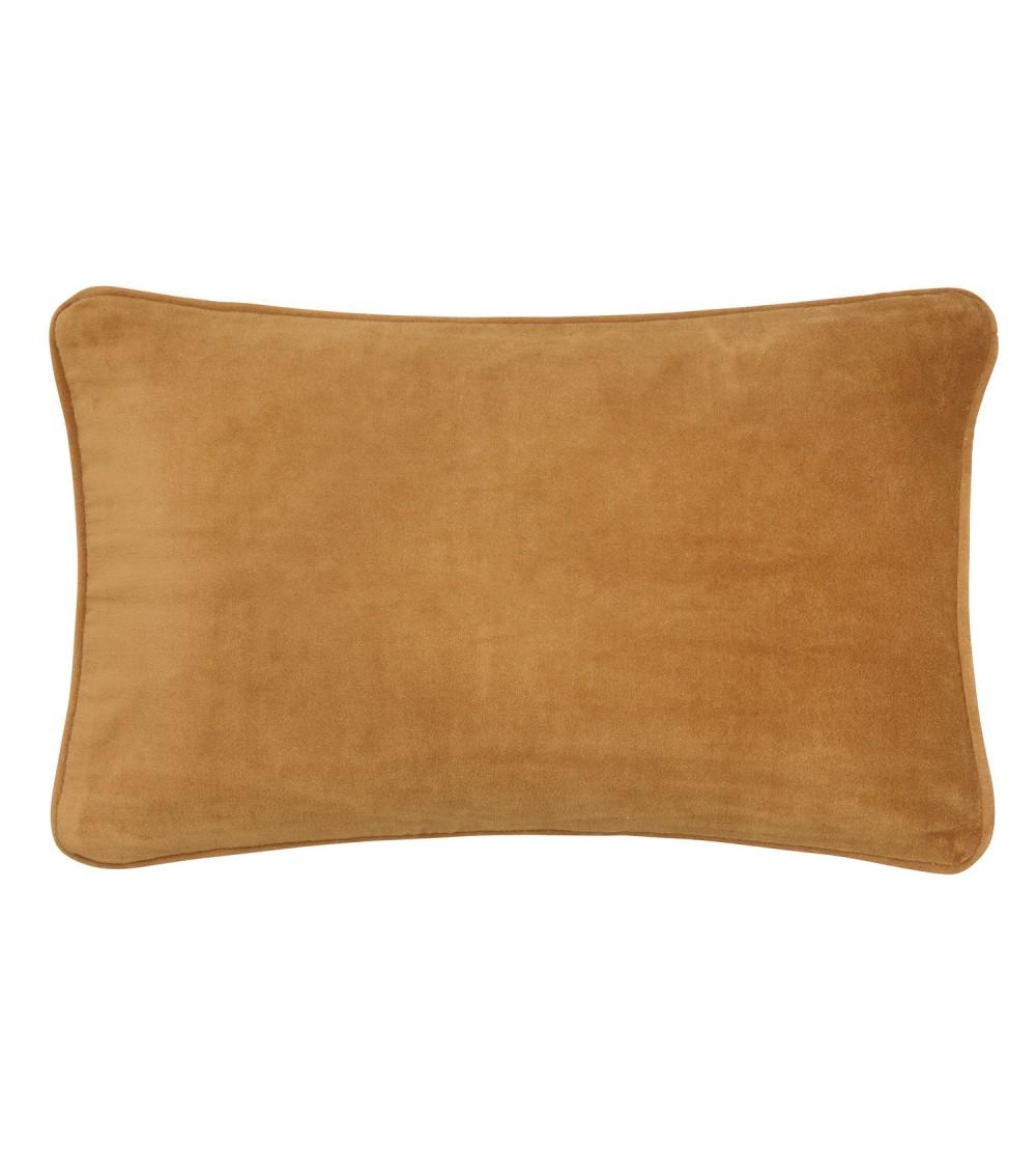 pompon bazar COUSSIN en VELOURS 50x33cm couleur JAUNE/PUMPKIN