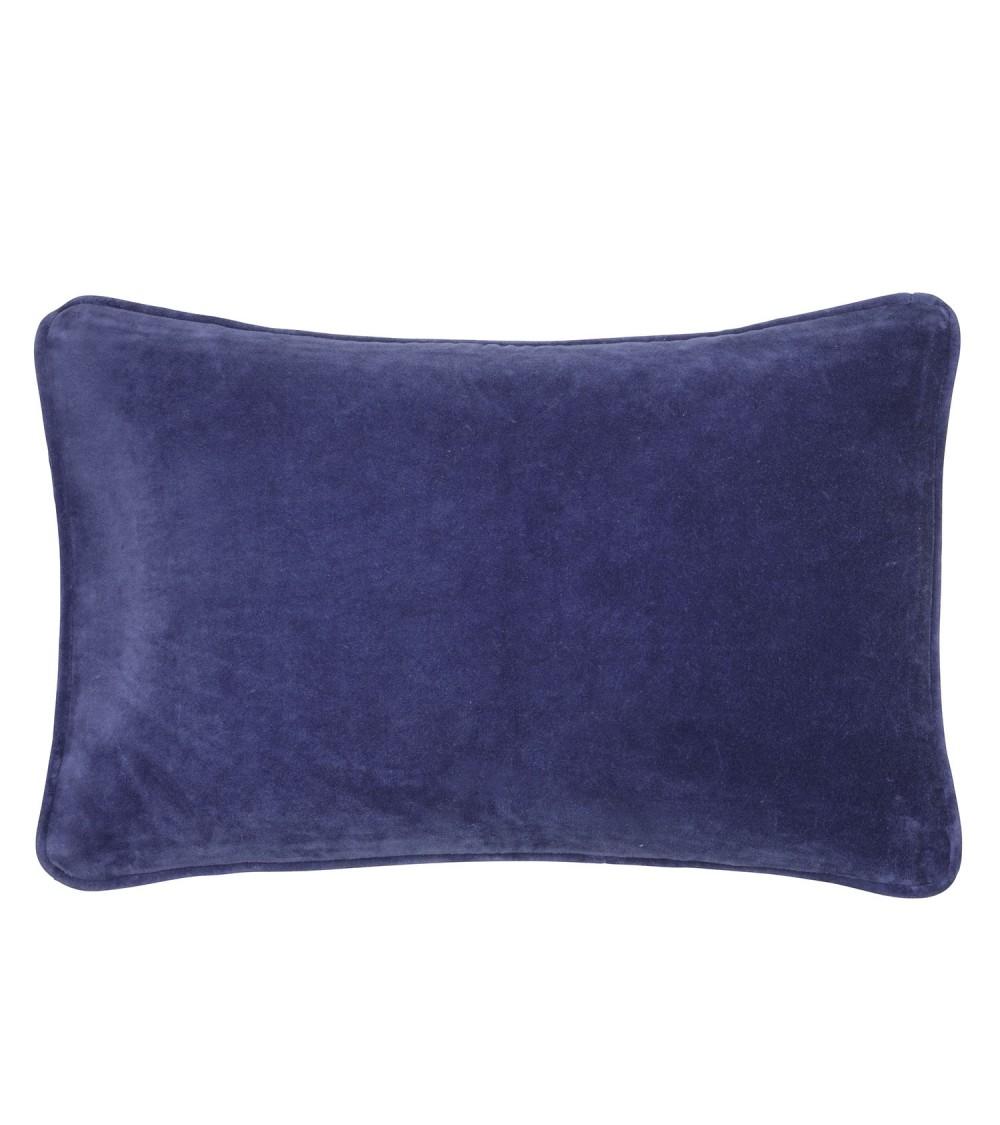 pompon bazar COUSSIN en VELOURS 50x33cm couleur SAPPHIRE