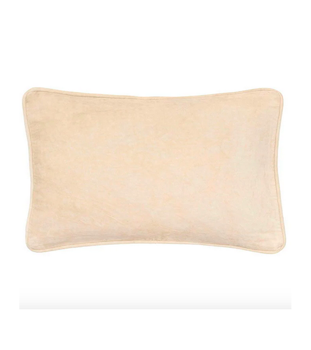 pompon bazar COUSSIN en VELOURS 50x33cm couleur VANILLE