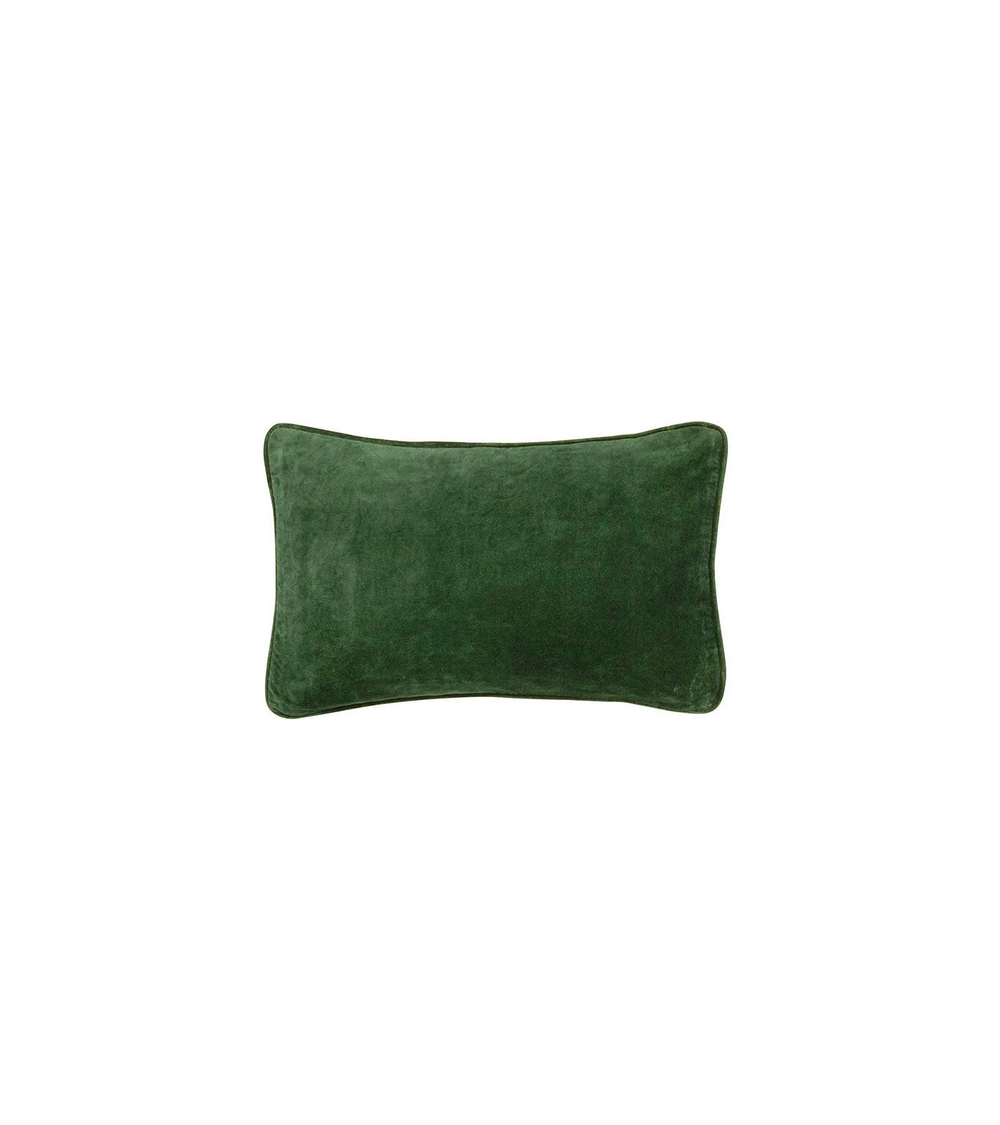 pompon bazar COUSSIN en VELOURS 50x33cm couleur VERT FORÊT