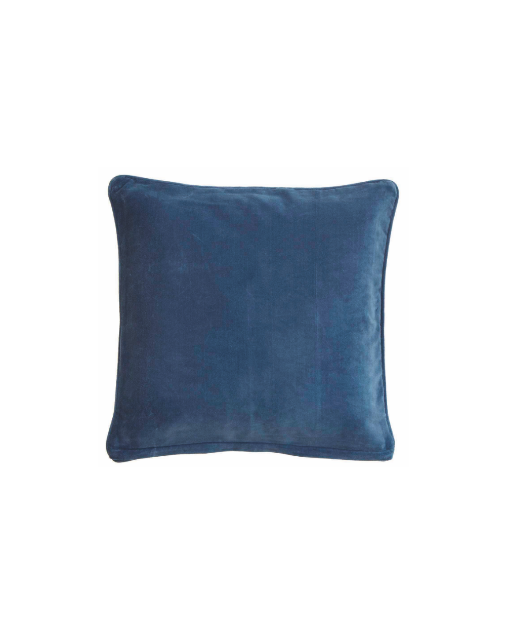 pompon bazar COUSSIN en VELOURS 50x50cm couleur BLEU de CHINE
