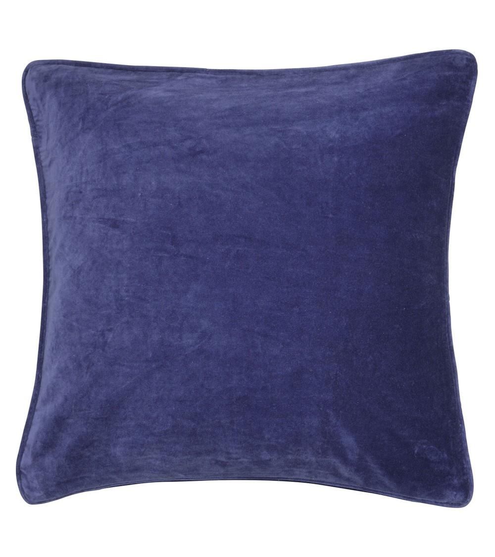 pompon bazar COUSSIN en VELOURS 50x50cm couleur SAPPHIRE