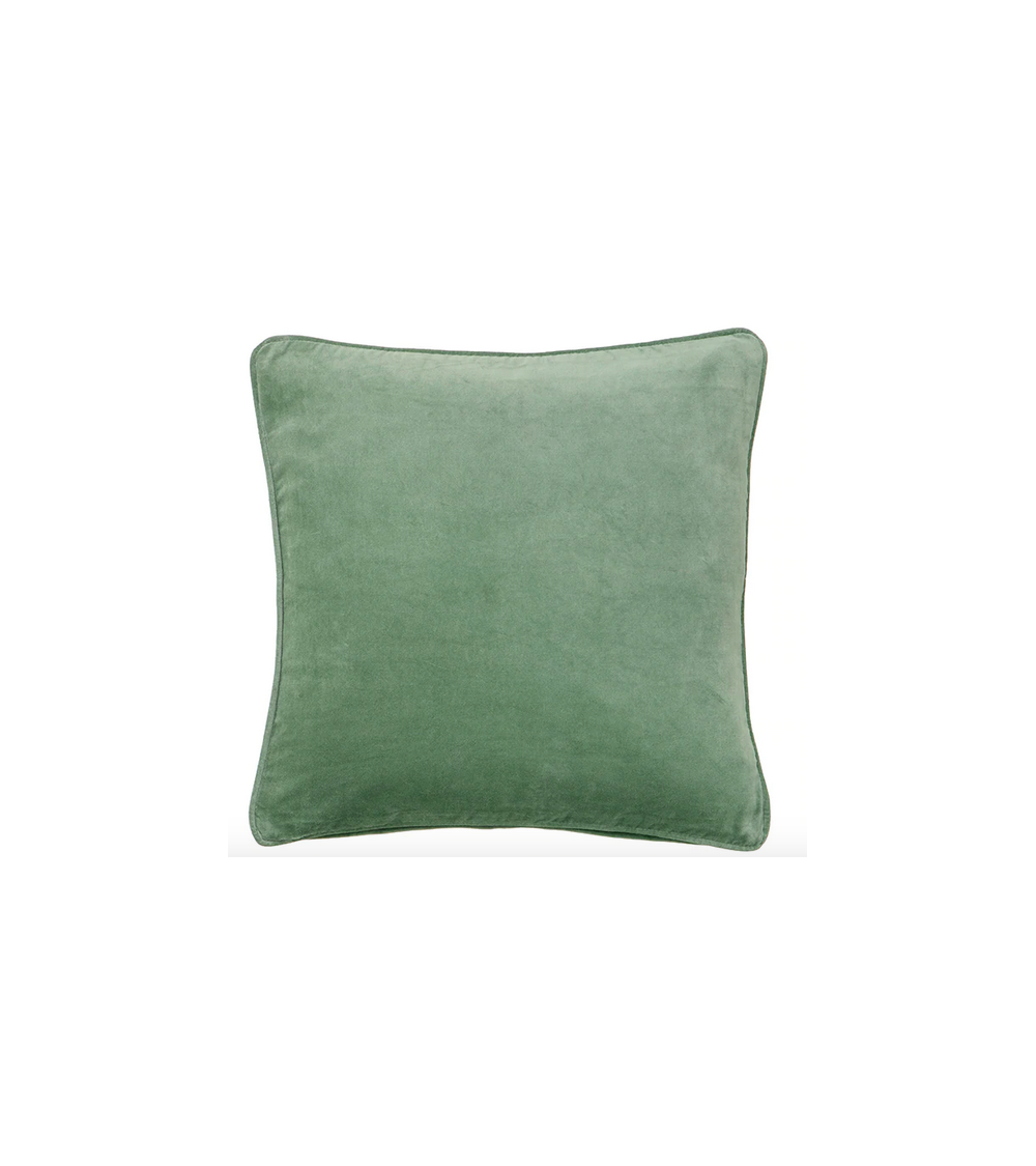 pompon bazar COUSSIN en VELOURS 50x50cm couleur VERT CLAIR