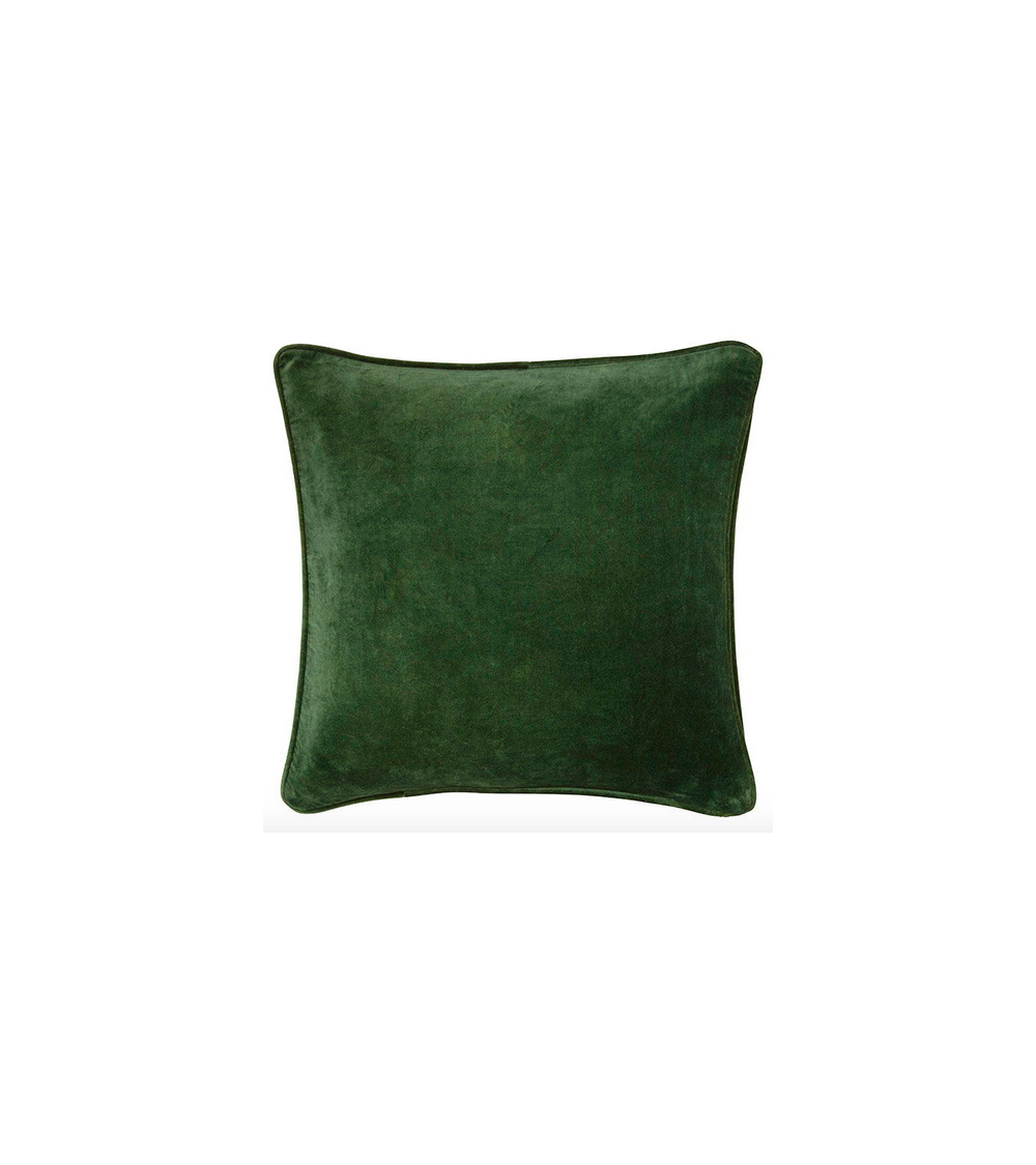 pompon bazar COUSSIN en VELOURS 50x50cm couleur VERT FORÊT