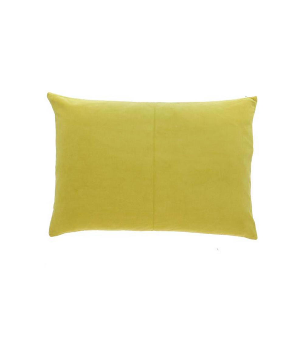 pompon bazar COUSSIN en VELOURS 75x50cm couleur CITRON