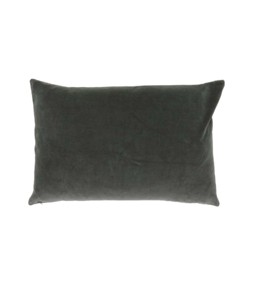 pompon bazar COUSSIN en VELOURS 75x50cm couleur GRIS ANTHRACITE