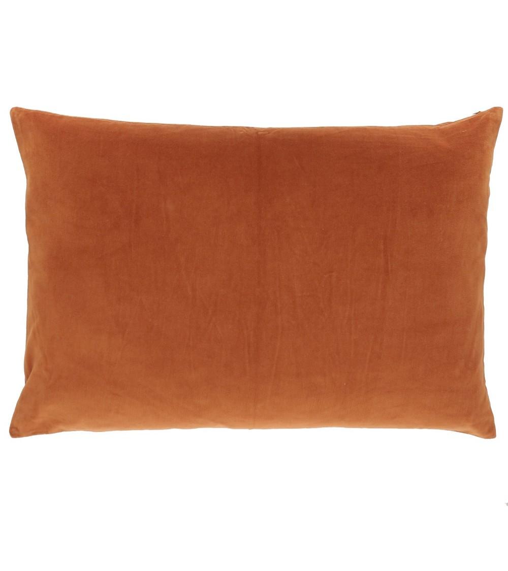 pompon bazar COUSSIN en VELOURS 75x50cm couleur ORANGE
