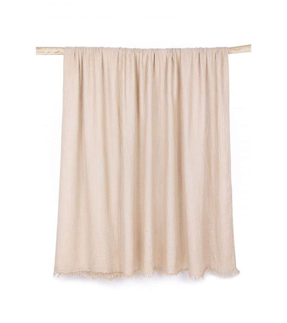 pompon bazar GRAND TEXTILE en COTON BEIGE 280 x 270 cm