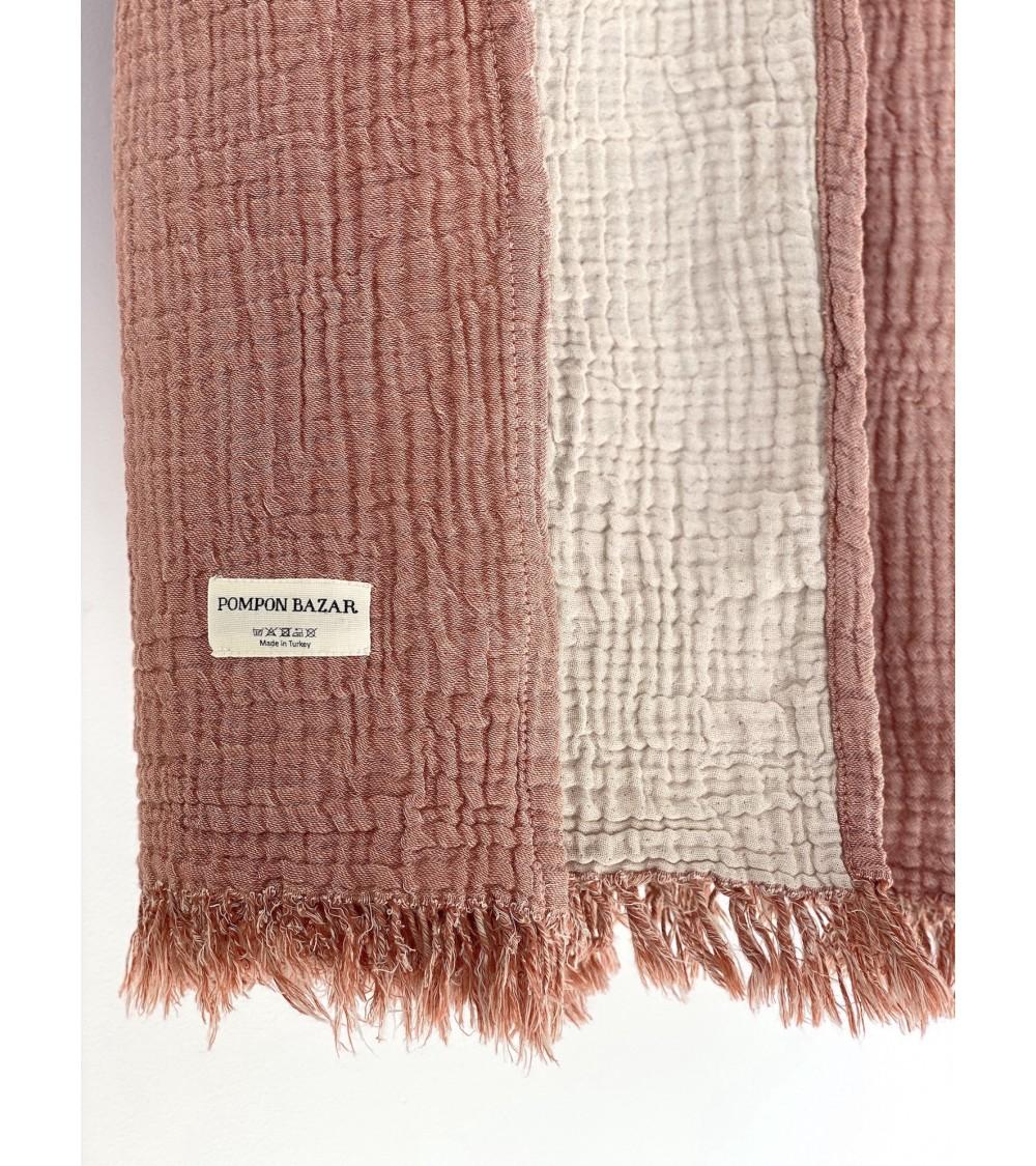 Pompon Bazar GRAND TEXTILE En COTON TERRACOTTA 280 X 270 Cm