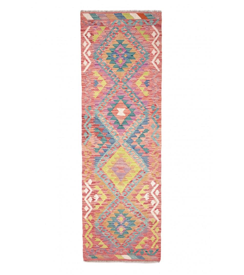 pompon bazar KILIM AFGHAN PACHTOUNE de COULOIR 202 x 60 cm