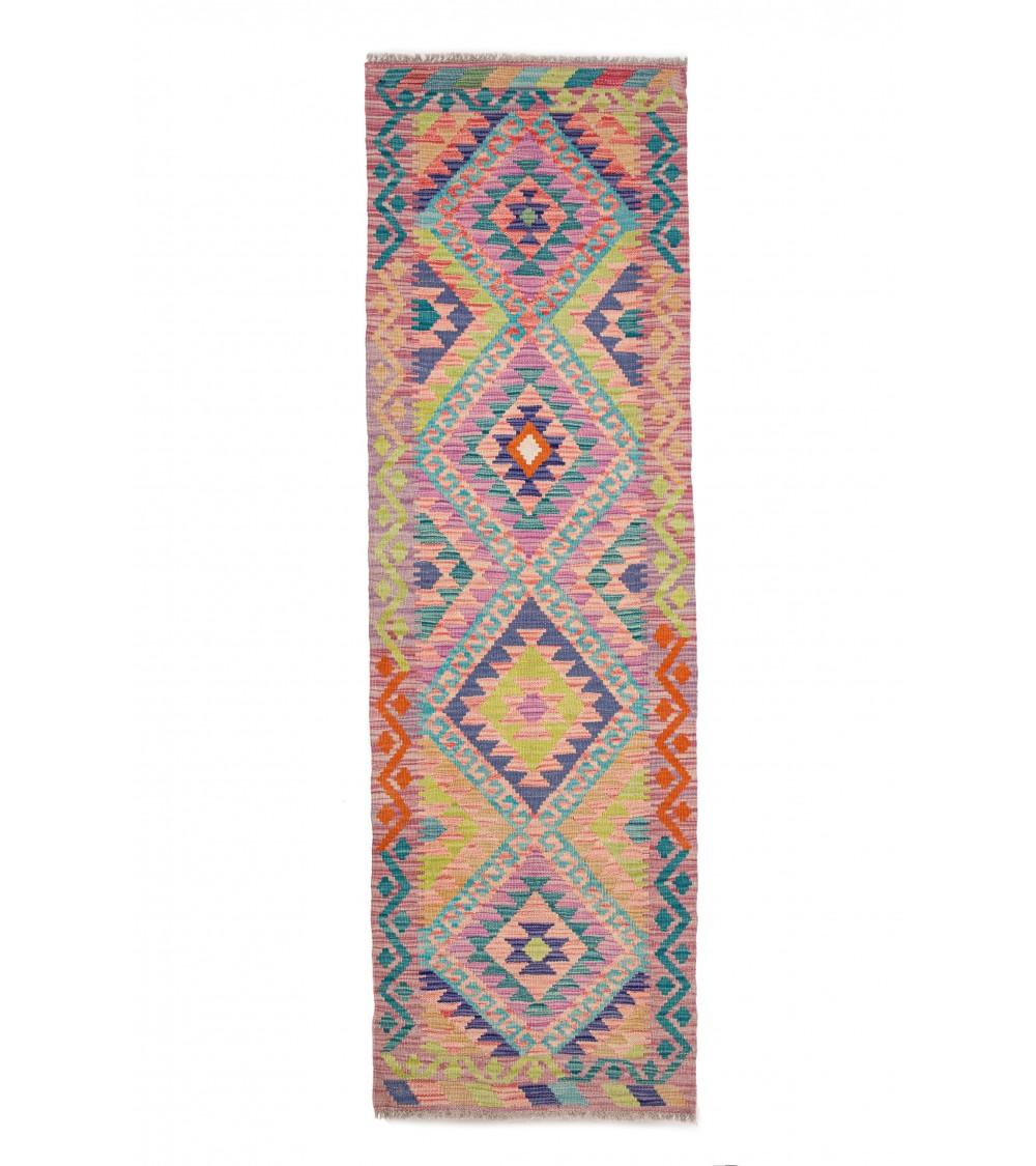 pompon bazar KILIM AFGHAN PACHTOUNE de COULOIR 204 x 61 cm
