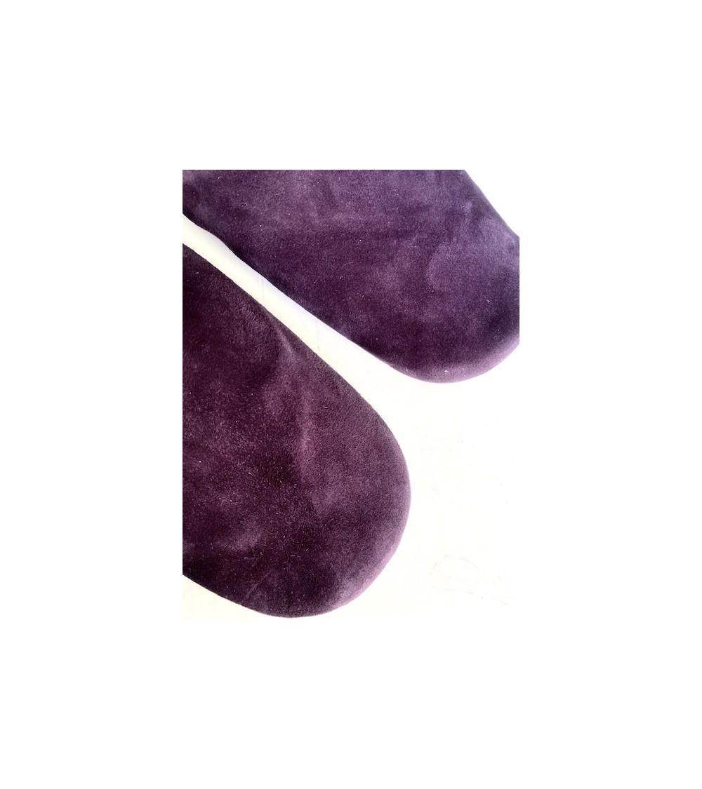 Pompon Bazar BABOUCHES En DAIM De COULEUR VIOLET