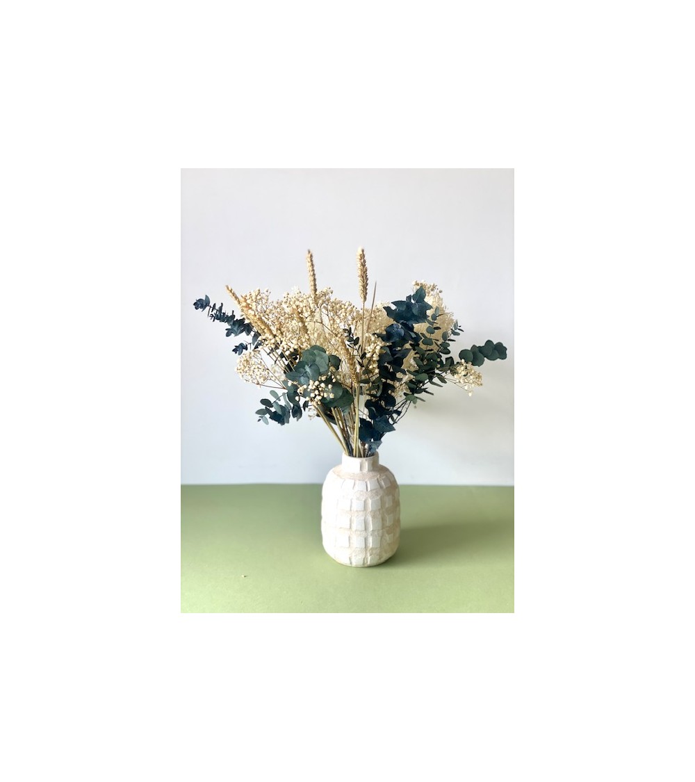 pompon bazar BOUQUET CHAMPÊTRE BLANC Grand Format