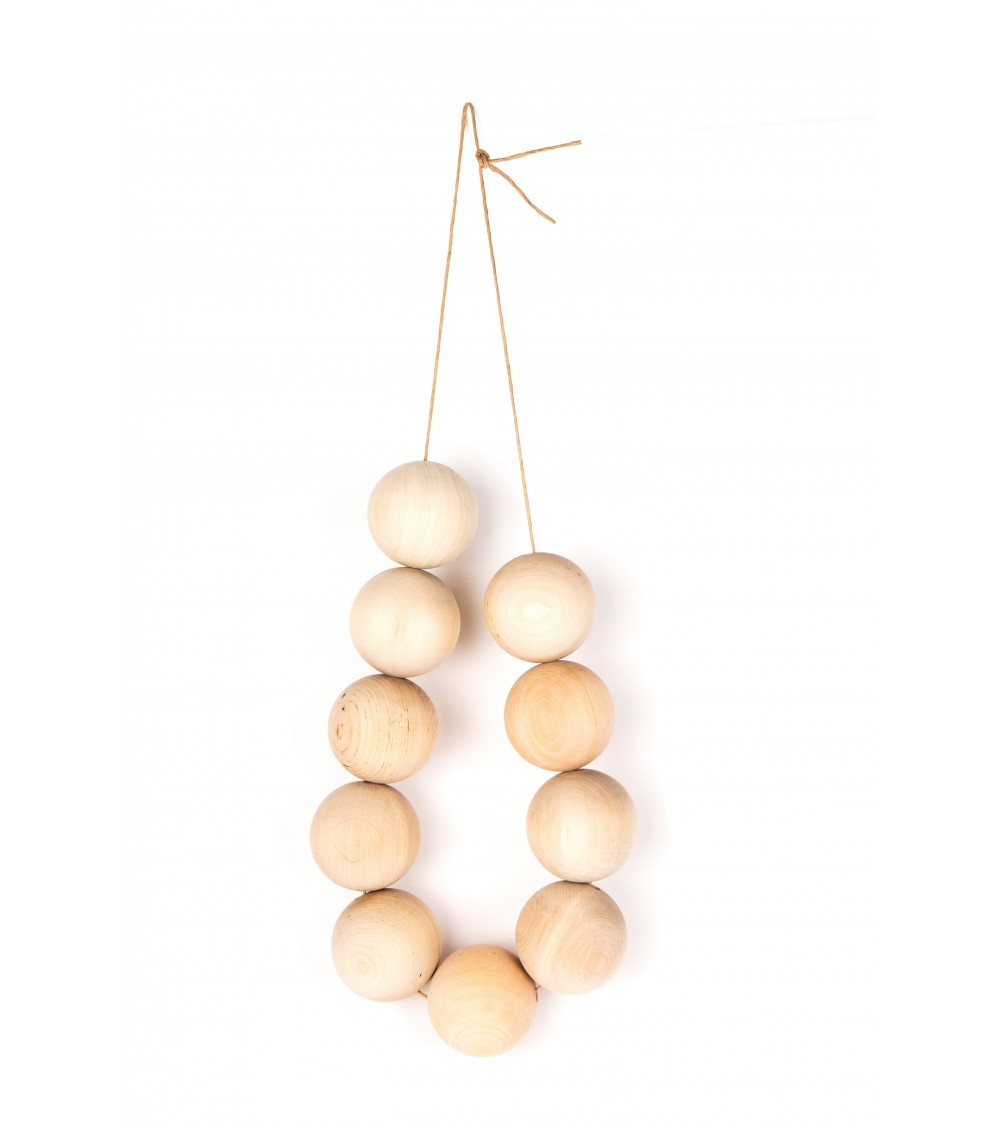 pompon bazar COLLIER en BOIS GEANT