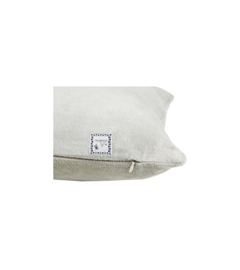 Pompon Bazar COUSSIN En VELOURS 75x50cm ECRU