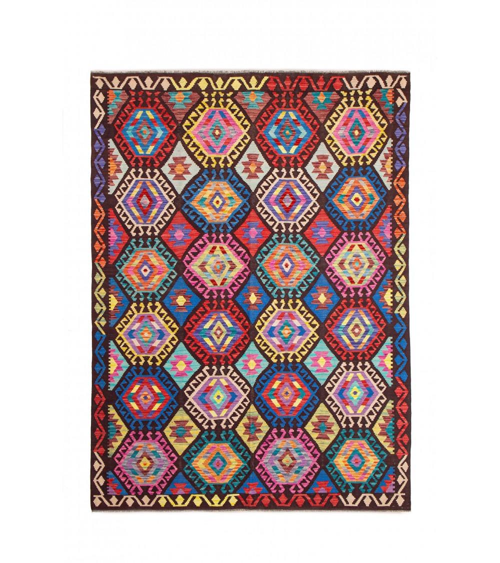 pompon bazar KILIM AFGHAN PACHTOUNE 235 x 177 cm