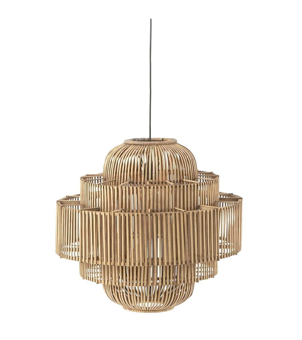 pompon bazar SUSPENSION en ROTIN "VENUS"